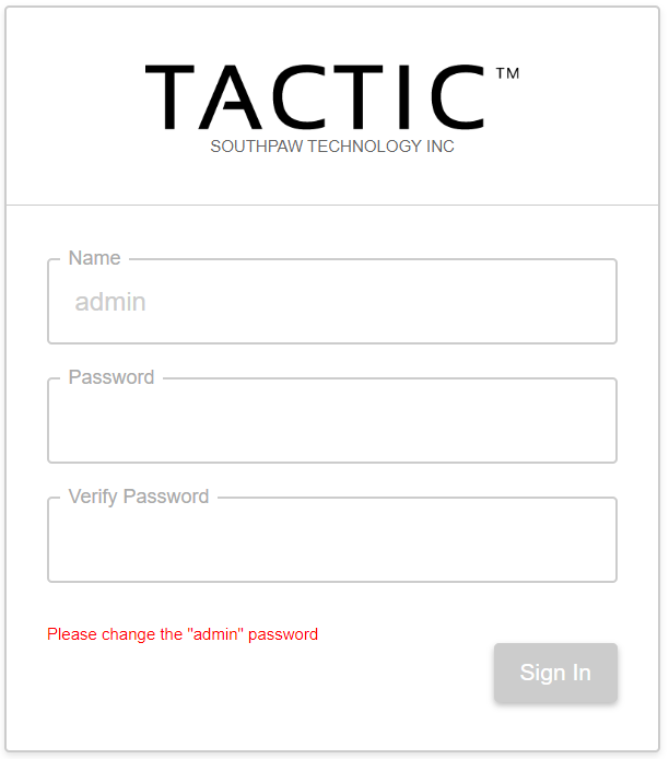 TACTIC Login